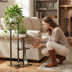 3 Tier Plant Stand Indoor, Tiered Plant Stands for Indoor Plants Multiple, Corner Flower Stand for Living Room, Multi-Layer Vintage Design Plant Shelf
