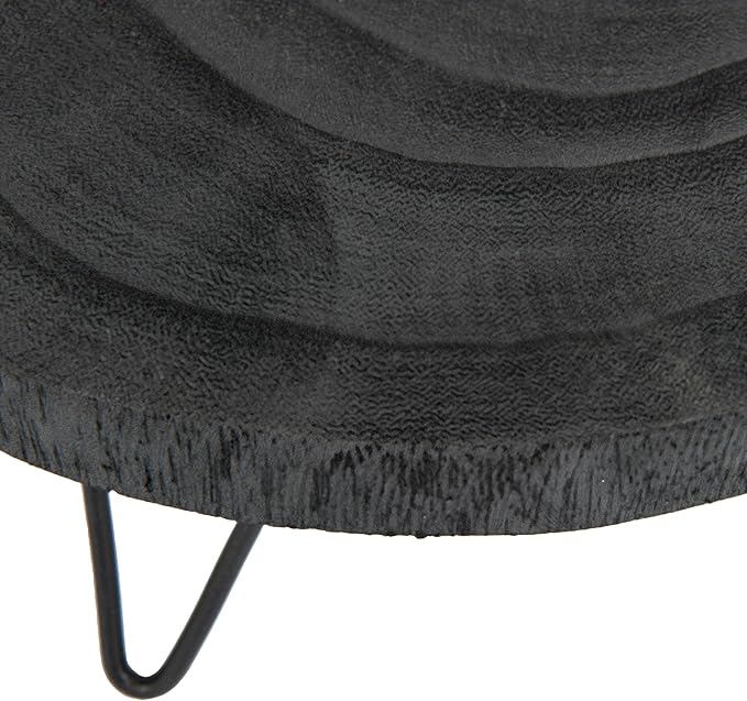Creative Co-Op Decorative Paulownia Wood Pedestal, Black, 11"