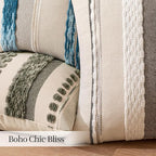 ANRODUO Pack of 2 Boho Decorative Throw Pillow Covers 20x20 Farmhouse Cushion Case Striped Chenille Pillow Cases Square Pillow Covers Accent Neutral Pillowcase for Sofa Couch Bed, Gray Stripe 2