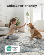 AMADA HOMEFURNISHING Round 6ft Area Rugs, Low-Profile Washable Rug with Non-Slip Backing & Durable Edge Binding, Vintage Rugs for Living Room, Bedroom, Dinning Room