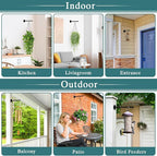 2 Set Plant Wall Hanger Rod(12.2'') with Hanging Chain, Heavy Duty Metal Rod Hanging Holder 30lbs Weight Capacity for Indoor/Outdoor Plants, Mounted Plant Shelves for Wall Window(Pot Not Included)