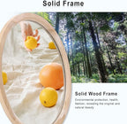 MAGFLERUM 17 Inch Round Wall Mirror Set of 2, Small Round Wooden Mirror for Nursery, Bedroom, Living Room (Nature)