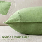 Foindtower Pack of 2, Decorative Linen Soild Throw Pillow Covers Soft Accent Lumbar Cushion Case Boho Farmhouse Pillowcase for Chair Couch Sofa Bedroom Living Room Home Decor 12 x 20 Inch Lime Green