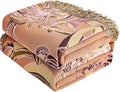 King Boho Throw Blanket 91" x 98", 100% Organic Cotton Breathable Skin-Friendly Ultra Soft Bed Quilt Throw - Floral Rustic Decor Luxury Reversible Blanket for Sofa Couch Chair and Gift