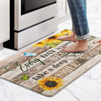 Likiyol Sunflower Kitchen Mats for Floor Farmhouse Kitchen Rugs Anti Fatigue Mats for Kitchen Floor, Butterfly Floral Kitchen Rugs Non Slip Washable Kitchen Floor Mats for Home, Sink, 18'' x 30''