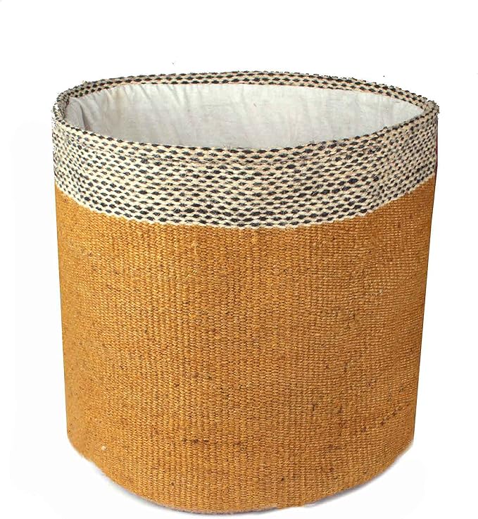 Planter Basket Modern Woven Basket for 10" Floor Indoor Planters, 12” x 12” Storage Organizer Basket Rustic Home Decor, Boho Chic Storage Earth-Friendly Cotton ECO-Twist Planter ( Style M37)