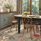Lahome Floral Washable 6x9 Area Rugs, Soft Bedroom Rug for Living Room Ultra-Thin Non Slip Dining Room Rug, Stain Resistant Boho Rugs Easy Clean Throw Carpet for Office Flore (6'x9',Brown)