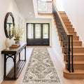 Washable Runner Rug 2.6x8 Runners for Hallways, Ultra-Thin Carpet Runners for Entryway Anti Slip Backing Runner Rugs for Kitchen Laundry Room Indoor Hallway (Brown/Beige)