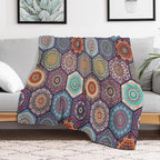 Boho Floral Throw Blanket Vintage Bohemian Flower Patterned Blanket for Sofa Bed Couch Chair Or Dorm 50"x60"