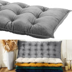 Bench Cushion for Indoor Furniture 42x16 in Velvet Thicken Indoor Window Seat Cushion, Soft Piano Sofa, Entryway Storage, Bay Window Tufted Patio Porch Swing Bench Pad Memory Foam(Gray)