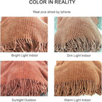 lifein Throw Blanket for Couch, Soft Boho Decor Bed Throw,Cozy Burnt Orange Chenille Knitted Small Farmhouse Lightweight Throw (Rust,60 * 80")