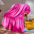 NEWCOSPLAY Super Soft Twin Blanket Hot Pink Premium Silky Flannel Fleece Leaves Pattern Lightweight Bed Blanket All Season Use (Hot Pink, Twin(60"x80"))