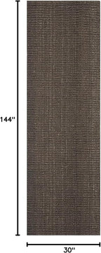 SAFAVIEH Natural Fiber Collection Runner Rug - 2'6" x 12', Brown, Handmade Jute, Farmhouse Style, Chunky Textured Thick Pile (NF447D)