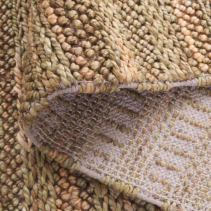 SAFAVIEH Area Rug 8x10 - Natural Fiber Couture Collection - Large - Green & Natural, Handmade Jute, Ideal for Living Room, Bedroom, Dining Space (NFC101Y)