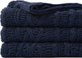 Battilo Navy BlueThrow Blanket for Couch, 51"x67", Chenille Knit Throw Blanket, Super Soft Warm Blanket, Decorative Christmas Textured Throw Blanket for Bed,Living Room