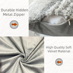 Grey Pillow Covers 20x20 Inches Set of 2,Soft Faux Fur Textured Throw Pillow Covers Boho Geometric Reversible Decorative Pillow Covers Home Decor for Couch Bed Livingroom