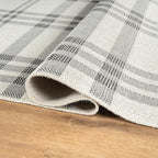 CAMILSON Easy Jute Rug 2x7, Indoor and Outdoor Off-White Runner Rug for Kitchen, Hallway and Entryway, Checkred Boho Woven Design, Easy-Cleaning, Washable Outside Carpet (2 x 7)