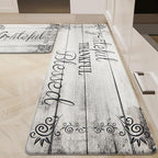 HEBE Anti Fatigue Kitchen Mat Set of 2 Non Slip Cushioned Kitchen Mats for Floor Waterproof Farmhouse Kitchen Rugs and Mats Set Comfort Standing Desk Mat Carpet for Sink,Office,Laundry