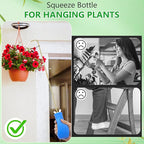 Dreyoo Squeeze Bottle for Hanging Plants, 19" Long Spout Plant Watering Bottle, Easy Squeeze Indoor/Outdoor Watering Can Alternative, Precise Sprinkling for Hanging Baskets, Houseplants, 8oz(Blue)