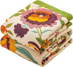 Boho Throw Blanket for Bed Couch Sofa,100% Cotton Ultra Soft Large Throw Blanket,Floral Bird Decor Bed Blankets 60"×80",Decorative Reversible Muslin Bed Cover for All Seasons