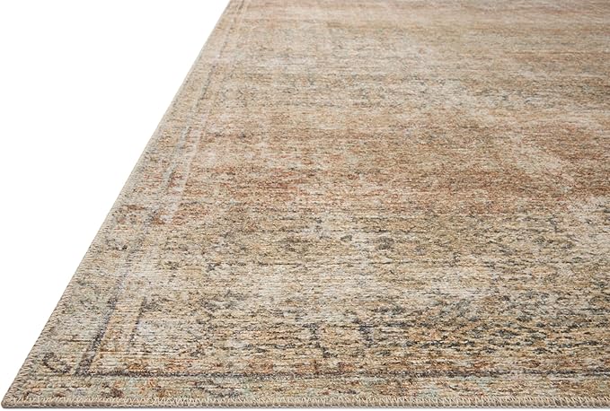 Loloi Amber Lewis Cambria Collection CBR-08 Ocean/Brick 2'-6" x 12'-0" Runner Rug Jute, Neutral, Vintage Style, Antique Tone, Living, Bedroom, Dining, Carpet