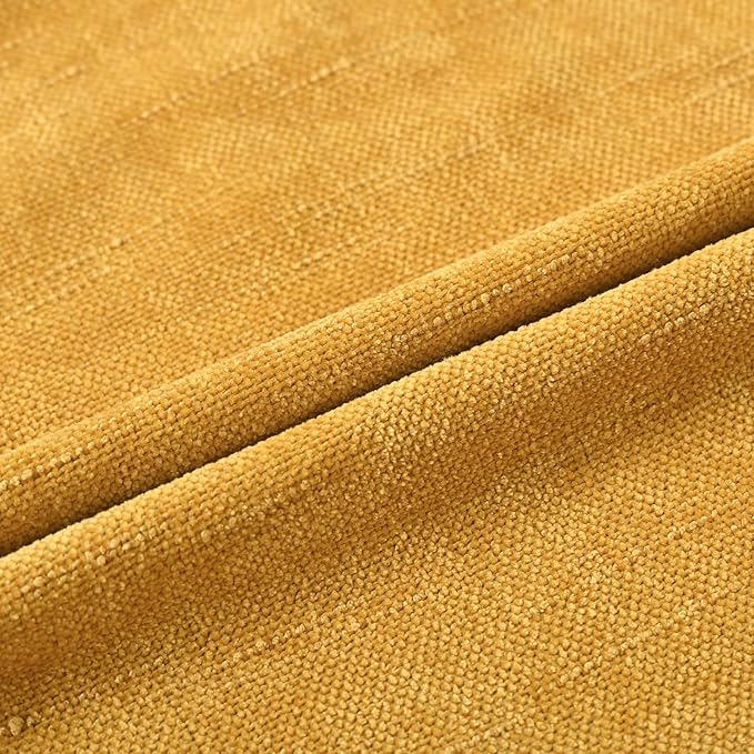 Set of 4 Soft Textured Decorative Throw Pillow Covers 16x16 Inch Cozy Farmhouse Cushion Cover Square Accent Pillow Cases for Bed Couch Sofa Living Room, Mustard Yellow