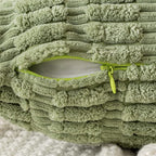 MIULEE Pack of 2 Spring Corduroy Decorative Euro Sham Throw Pillow Covers 24x24 Inch Soft Boho Striped Pillow Covers Modern Farmhouse Home Decor for Summer Sofa Living Room Couch Bed Sage Green