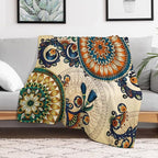 Bohemian Flower Throw Blanket Boho Mandala Floral Flowers Print Pattern Blanket for Sofa Bed Couch Chair Or Dorm 40"x50"