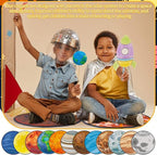 Tinideya 12 Pcs Kids Carpet Circle Seats for Class 16 Inch Round Classroom Rug Floor Cushions Soft First Day of School Educational Mat Non Slip Back to School Learning Playing Areas(Space Planet)