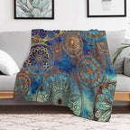 Boho Floral Throw Blanket Retro Mandala Flower Vintage Mystical Dream Style Theme Blanket for Sofa Bed Couch Chair Or Dorm 40"x50"