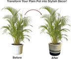 Planter Basket Set – 5-Piece Handwoven Jute Planter Basket for Home Decor, Nursery, or Indoor Plants (5'' to 8'' Diameter, 4.75'' to 7.75'' Height) – Fold & Wrinkle Free - Natural with Black Stripe