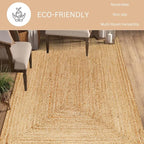 Handcrafted Jute Braided Rug 3x5 Feet - 100% Natural Jute Area Rug - Rustic Farmhouse Boho Accent Rug for Living Room Bedroom Kitchen Hallway Entryway Reversible Handwoven Floor Rug