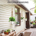 Macrame Plant Hanger - Fits 4 to 13 inches Pots for Indoor Outdoor, 35"/29"/23" Different Sizes Set, Brown (POTS NOT Included)