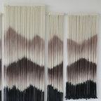 Large Macrame Wall Hanging Mountain Handmade Brown Dip-Dyed Boho Wall Decor 5Pcs Art Wall Decor for Bedroom Living Room Fiber Art Tapestry