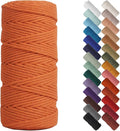 NOANTA Orange Macrame Cord 3mm x 109yards, Colored Macrame Rope, Cotton Rope Macrame Yarn, Colorful Cotton Craft Cord for Wall Hanging, Plant Hangers, Crafts, Knitting