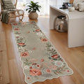 Lahome Floral Kitchen Runner, 2X6 Washable Runner Rug Non-Slip, Ultra-Thin Soft Hallway Rug Stain Resistant Boho Carpet for ‎Bedroom Laundry Bathroom Flore, Brown