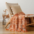 BATTILO HOME Orange Throw Blanket for Couch, Decorative Fall Blankets and Throws, Soft Colorful Throw Blankets for Bed, Halloween Throw Blanket for Home Decor, 50"x60"