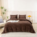YUSOKI Queen Size Blanket Single Layer,Weight(4.4lb),370GMS-3D Stylish Design for Gift Home Decor (Brown,90"x90")