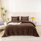 YUSOKI Queen Size Blanket Single Layer,Weight(4.4lb),370GMS-3D Stylish Design for Gift Home Decor (Brown,90"x90")