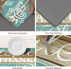 HEBE Anti Fatigue Kitchen Mat Set of 2 Non Slip Cushioned Kitchen Mats for Floor Waterproof Farmhouse Kitchen Rugs and Mats Set Comfort Standing Desk Mat Carpet for Sink,Office,Laundry