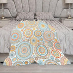 Boho Floral Throw Blanket Abstract Mid Century Mandala Bohemian Blanket for Sofa Bed Couch Chair Or Dorm 30"x40"