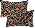 Brown Leopard Pillow Covers 12x20 Set of 2 Cheetah Throw Pillows Skin Animal Print Pillow Cases Modern Outdoor Decorative Pillows Farmhouse Soft Cotton Lumbar Cushion Case for Couch Home Bed