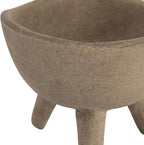 Creative Co-Op Round Terra-cotta Bowl with 3-Legs and Distressed Finish, Cream