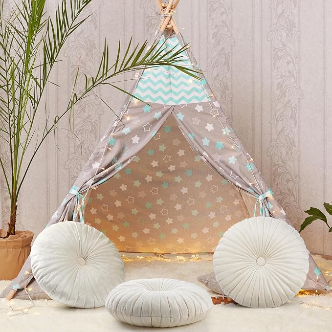 Namalu 3 Pcs Round Throw Pillow 13.8 Inch Decorative Round Velvet Floor Pillows Pumpkin Throw Pillows with Center Button for Thanksgiving Home Decor Living Room Sofa Couch Bed Chair (Beige)