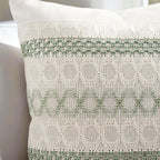 Set of 2 Sage Green Boho Throw Pillow Covers 18x18 Inch Decorative Cushion Covers for Couch Bed Sofa Chair Cotton Macrame Décor Decorations (Type B)