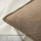 MIULEE Decorative Linen Pillow Covers 20x20 Inch Khaki Boho Farmhouse Neutral Winter Couch Throw Pillows for Bed Pack of 2 Accent Modern Pillowcase Sofa Livingroom Home Decor