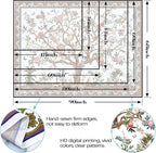 Faxdong Boho Tree of LIfe Tapestry, Vintage Flower Leaves Birds Plant Animal Pattern Tapestries, Retro Indian Bohemian Aesthetic Wall Hanging White 36×48 inch