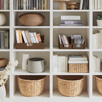 StorageWorks Paper Rope Pantry Storage Baskets, Wicker Baskets with Built-in Handles, Handwoven Shelf Baskets for Organizing, Pantry Organizers and Storage, Brown, 3 Pack