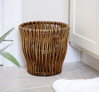 Household Essentials Small Reed Willow Waste Basket, Handwoven Basket with Removable Liner, Attractive Alternative to Plastic or Metal Cans, Brown