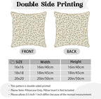 KSLIDS Sage Green Beige Floral Soft Velvet Throw Pillow Covers Set of 2 Vintage Brown Flower Decorative Pillow Covers 16x16 Inch Rustic Pillow Case for Sofa Couch Bedroom Farmhouse Home Decor